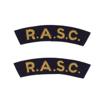 WW2 RASC Royal Army Service Corps Shoulder Titles 