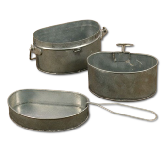 D Shaped Mess Tins 3 Piece British Army 1800&#039;s to WW1