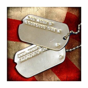 WW2 US Dog Tags Printed. March 1944 to April 1946 style