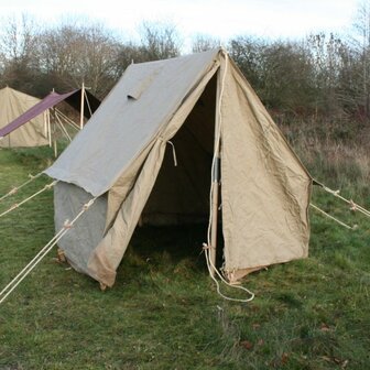 British Officers Canvas 2 Man Tent 6x6 ft Canvas TAN Canvas and Guy ropes only