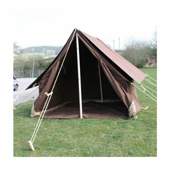 British Officers 6x6 ft Brown Tent, Poles and Pegs