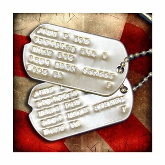 WW2 Printed WW2 US dog tags 1941 to 1943 style