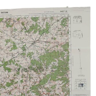 Bastogne Reprint of a WW2 Combat Map used in &quot;Battle of the Bulge&quot; by US 101st Airborne