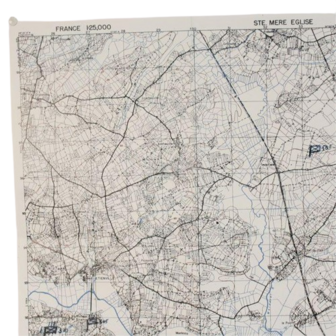 St Mere Eglise Reprint of a WW2 Combat Map used in Normandy by US 101st Airborne