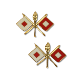 US Signals Officers collar badges