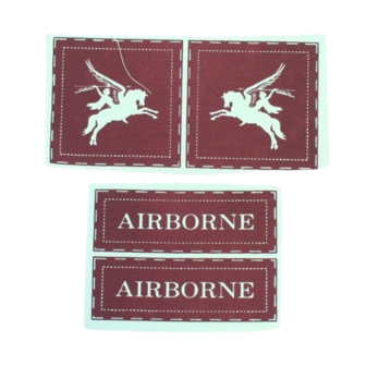 British 1st &amp; 6th Light Blue Printed Airborne Division Badge set