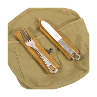 US WW2 Leather sheath holders for Knife and Fork mess set