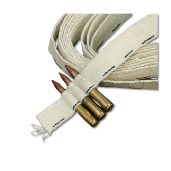 250 Rd Ammo Belt Browning 30 Cal White Cotton Bullet Belt