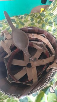 WW2 M2 Paratrooper Helmet, known as the &quot;D-Bale&quot; helmet