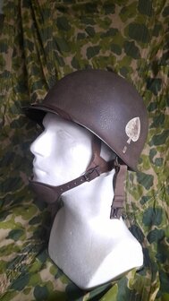 WW2 M2 Paratrooper Helmet, 101st 506th 2nd Bat. PIR E-Co &quot;D-Bale&quot; helmet type Normandy