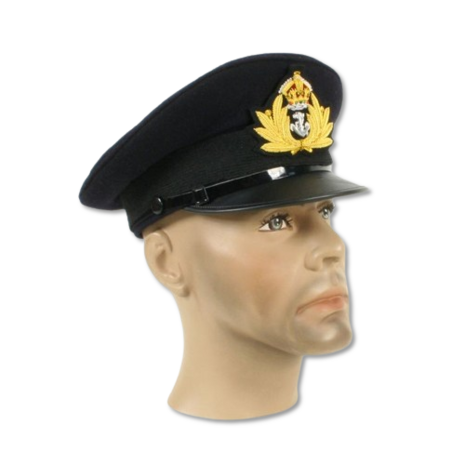 Royal Navy Blue Officer's Peaked Cap Kings Crown