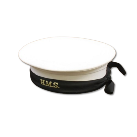 Royal Navy White Duck Rating Cap with HMS Cap Tally