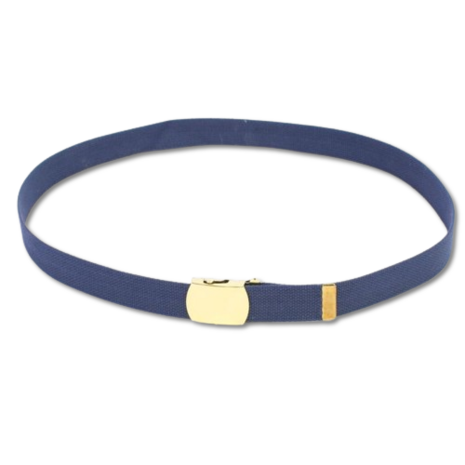 Navy Blue US Army style trouser belt with brass buckle