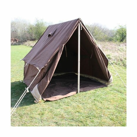 British Officers 6x6 ft Brown Tent, Poles and Pegs