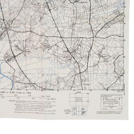 St Mere Eglise Reprint of a WW2 Combat Map used in Normandy by US 101st Airborne