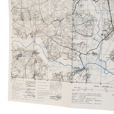 St Mere Eglise Reprint of a WW2 Combat Map used in Normandy by US 101st Airborne