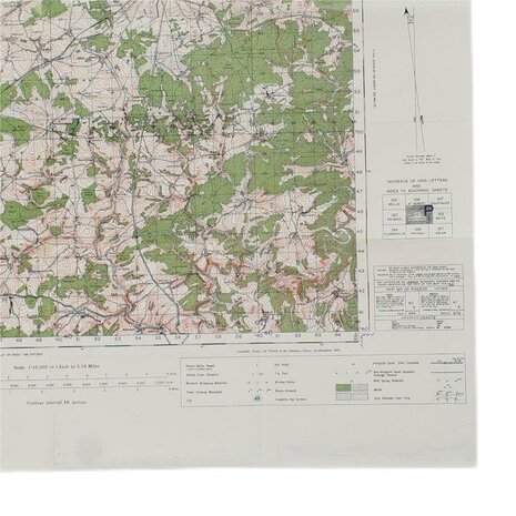 Bastogne Reprint of a WW2 Combat Map used in "Battle of the Bulge" by US 101st Airborne