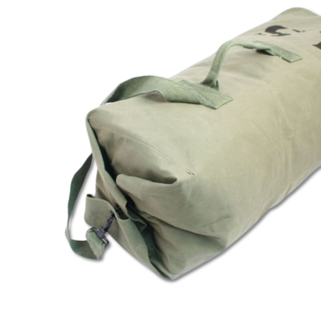 Kit Bag WW2 US Army Green Canvas with shoulder strap by Kay Canvas